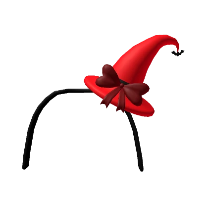 Preppy Halloween witch hat in red