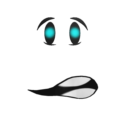 Petrified Poltergeist Face - Cyan