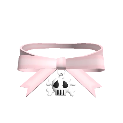 ♡ 3.0 kawaii emo skull choker pink