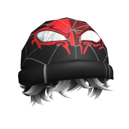 Arachnid Villain Beanie Cap - Black and White
