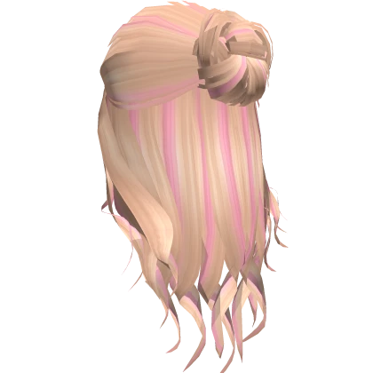 Elegant Half Up Bun in Blonde & Pink