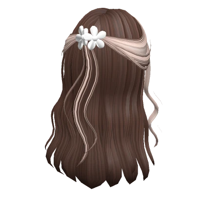 Two-Tone Preppy Flower Clip Half Up (Brown&Blonde)