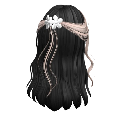 Two-Tone Preppy Flower Clip Half Up (Black&Blonde)