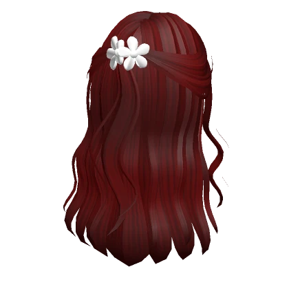 Preppy Flower Clip Half Up (Red)