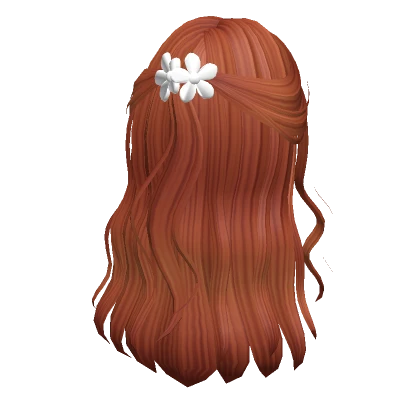 Preppy Flower Clip Half Up (Ginger)