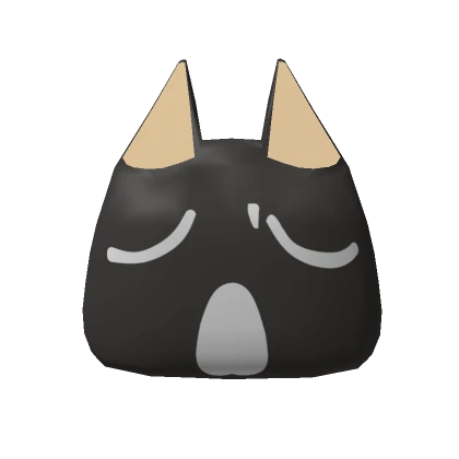 Black Sleepy Chibi Cat