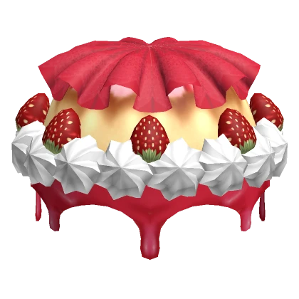 Strawberry Tea-Party Cake Skirt in Red