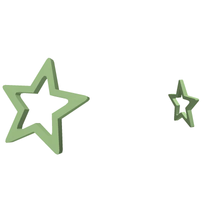 Green Star Hair Clips