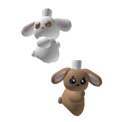 ๑ﾟ･ cutesy chef bunnies hairclip 