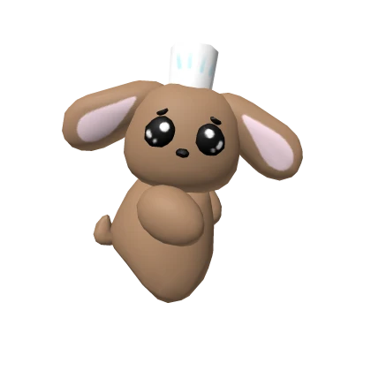 ๑ﾟ･ cutesy brown chef bunny hairclip