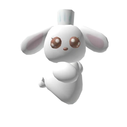 ๑ﾟ･ cutesy white chef bunny hairclip