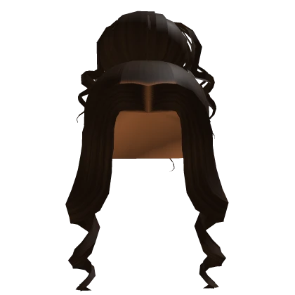 Curly Bun Up-Do In Brown