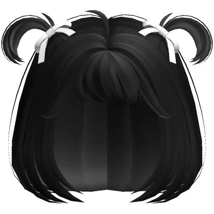 Cute Messy Bob and pigtails with Ribbons (Black)