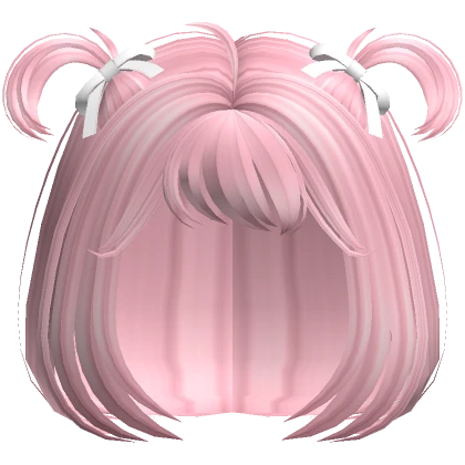 Cute Messy Bob and pigtails with Ribbons (Pink)