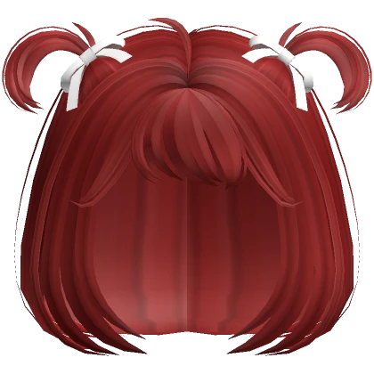 Cute Messy Bob and pigtails with Ribbons (Red)