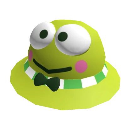 Kawaii green googly eye frog bucket w pink blush