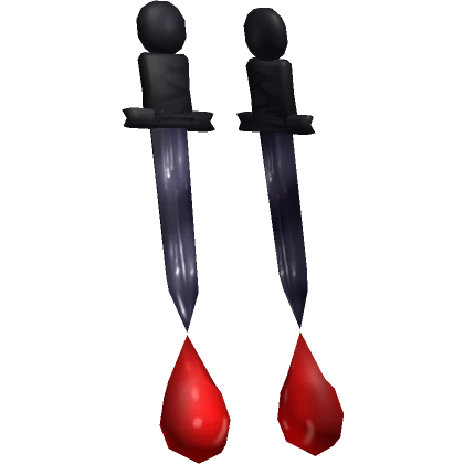 Black Vampire Dagger Blood Droplet Earrings