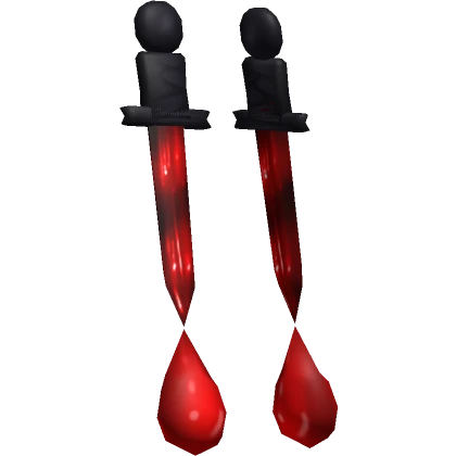 Red Vampire Dagger Blood Droplet Earrings