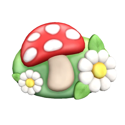 Mushroom & Flower Hairclip