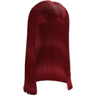 Very Red Long Swoop Cut