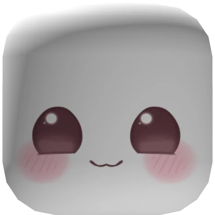 Cute Happy Chibi Face w Blush-White