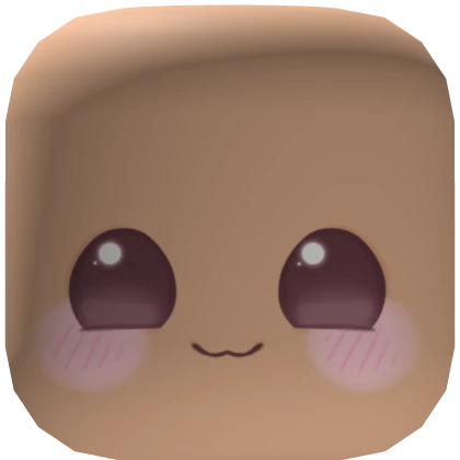 Cute Happy Chibi Face w Blush-Light Skin Tone
