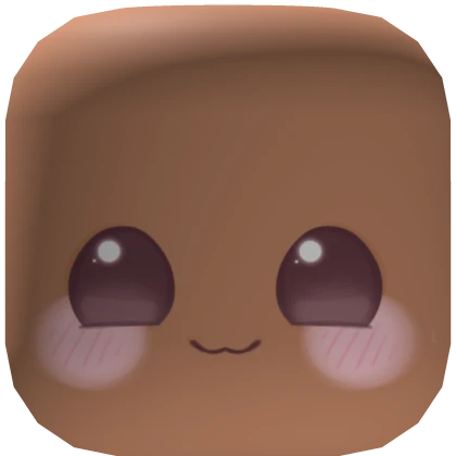 Cute Happy Chibi Face w Blush-Nougat Skin Tone