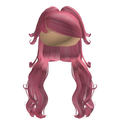 Half Up Curly Pony Weave In Pink