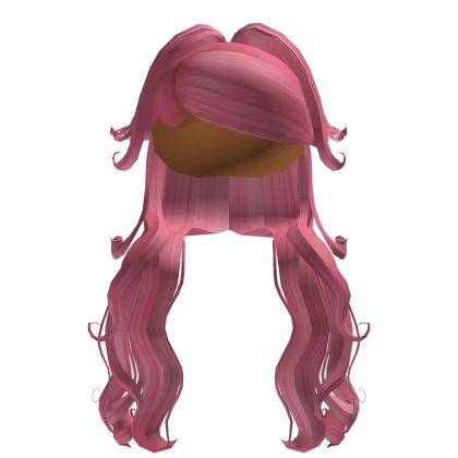 Half Up Curly Pony Weave In Pink