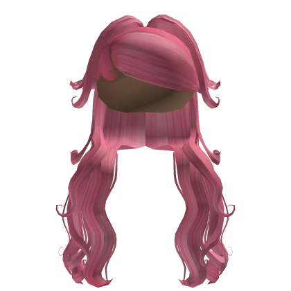 Half Up Curly Pony Weave In Pink