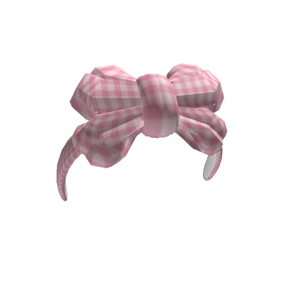 Pink Plaid Bow Headband