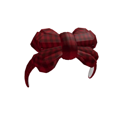 Red Plaid Bow Headband