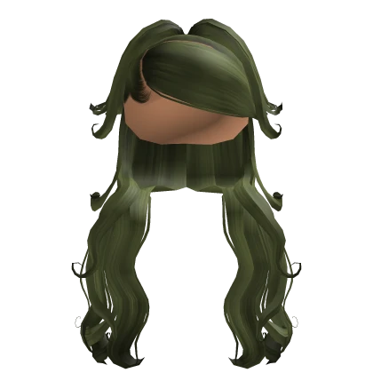 Half Up Curly Pony Weave In Green