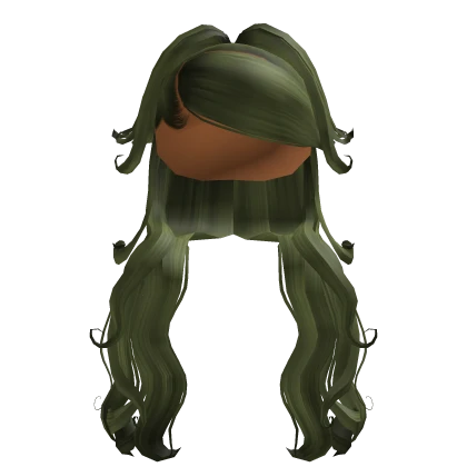 Half Up Curly Pony Weave In Green