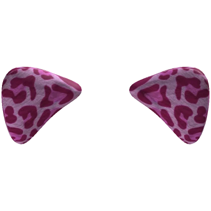 Bright Pink Leopard Print Cat Ears