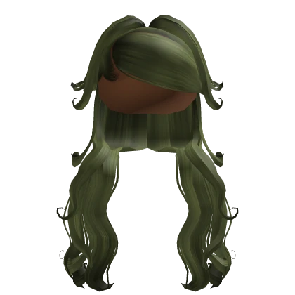 Half Up Curly Pony Weave In Green