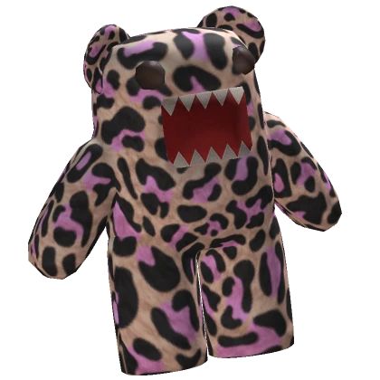 (Waist) Tan Pink Leopard Bear Monster Doll