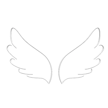 Cute 2D Doodle Angel Wings - White