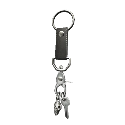 Dark leather keychain