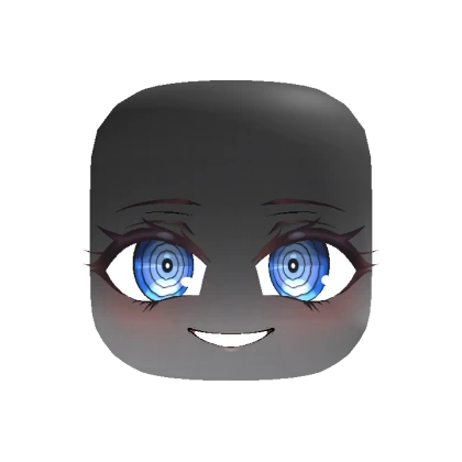 Shadow Creepy Anime Face - Blue