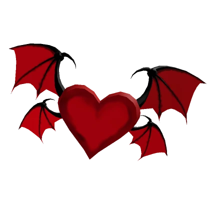 Evil Heart with Bat Wings