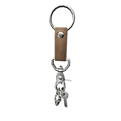 Brown leather keychain