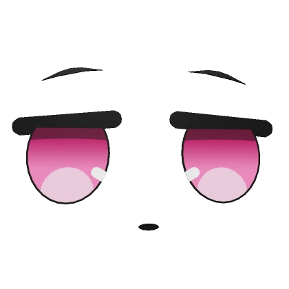 Cute Bored Anime 3D Face - Pink