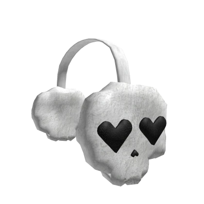 Emo skull earmuffs in White and Black