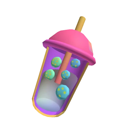 Pink Boba Cookie Drink