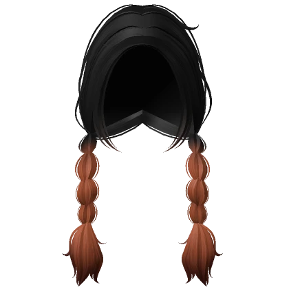 Messy Long Wispy Wilderness Braids (Black Orange)