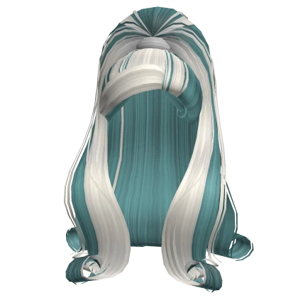Voluminous High Ponytail in Blue Silver