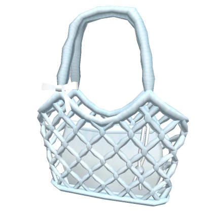 Light Blue Crochet Tote Bag w/ Mini Pouch (3.0)