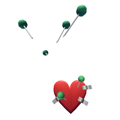 Green voodoo heart and needles