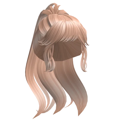 Blonde Messy Ponytail with Bangs